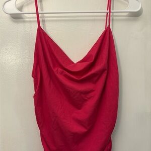 SHEIN Red Asymmetrical Sleeveless Camisole